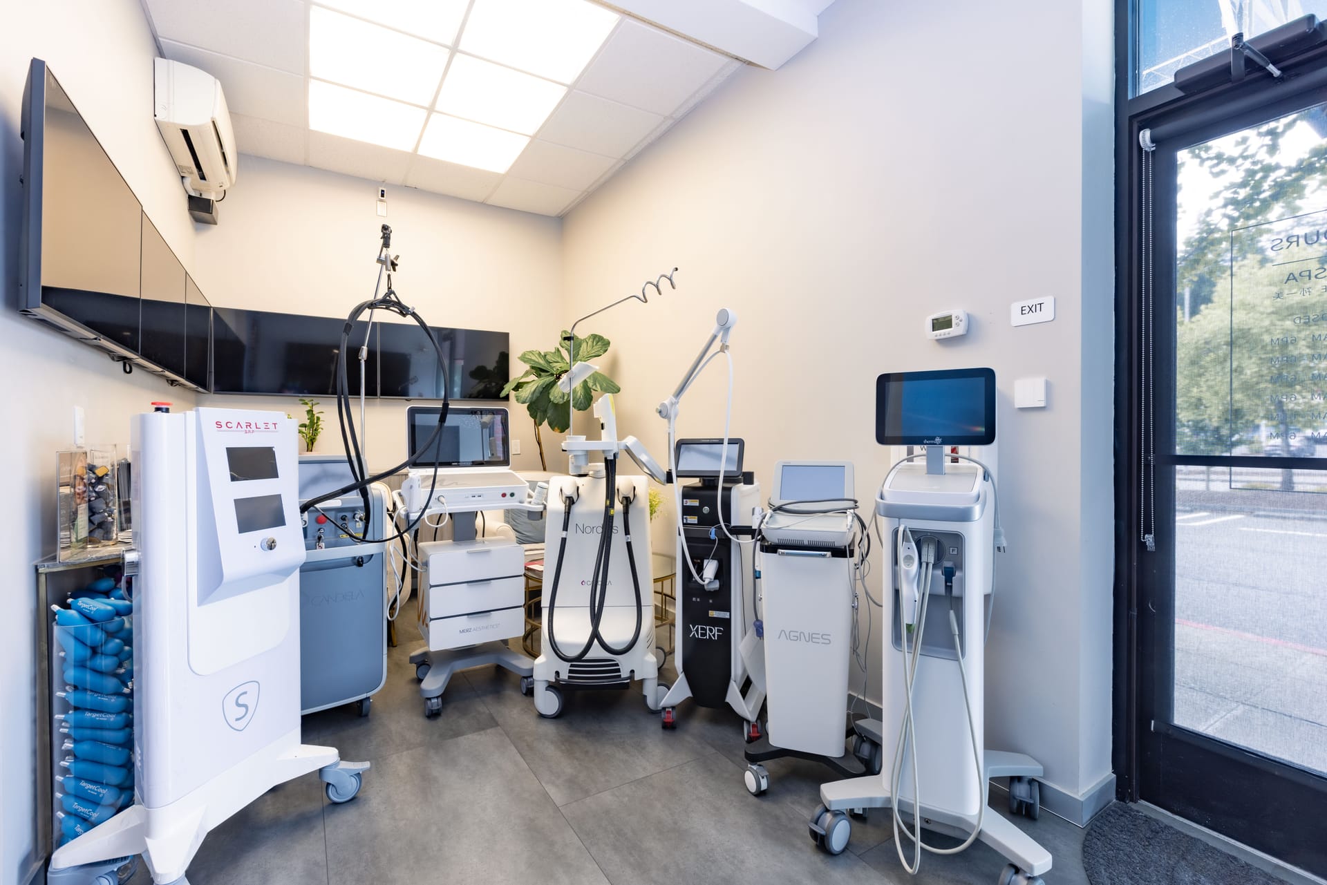 Energy-based device suite at Sun Aesthetic Clinic — Nordlys, Agnes RF, Ultherapy, and Thermage