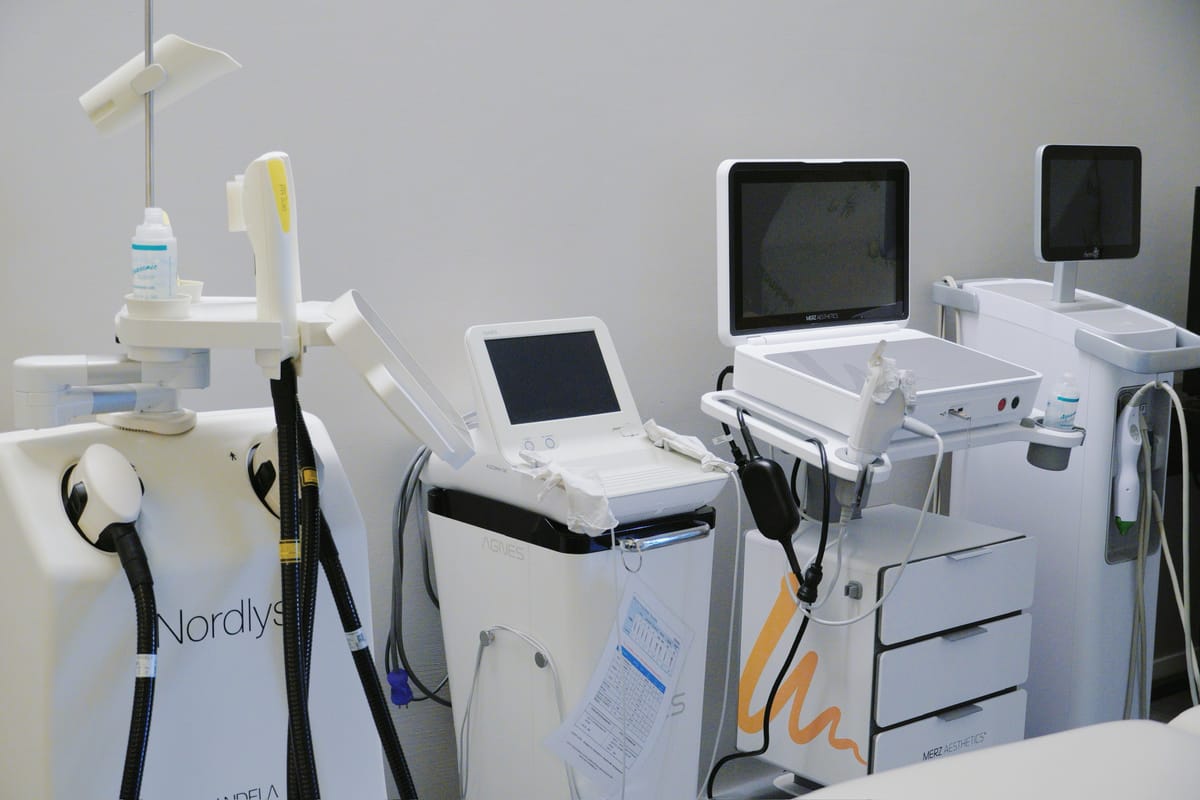 Device suite at Sun Aesthetic Clinic — Nordlys, Agnes RF, and Ultherapy platforms