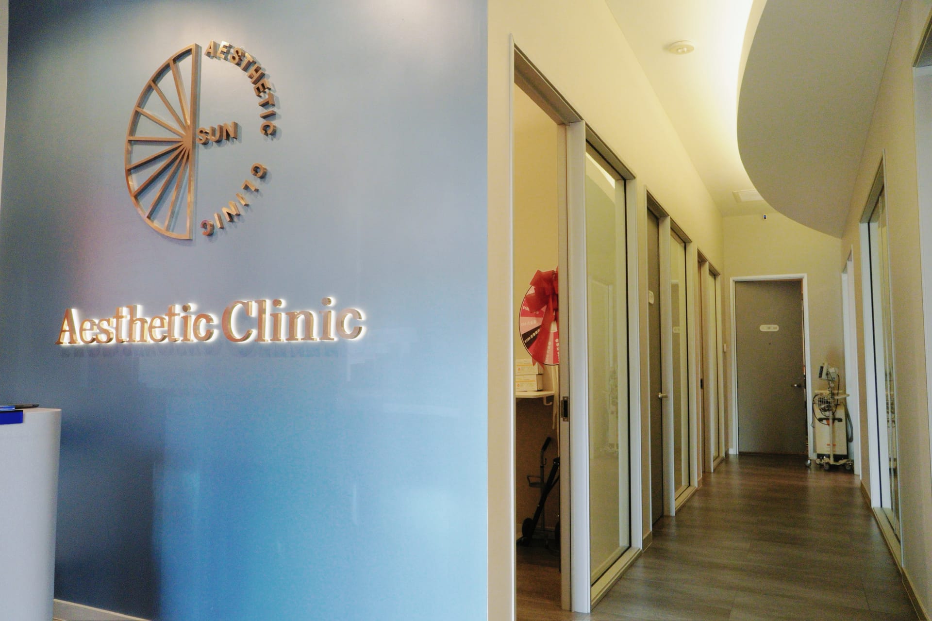 Sun Aesthetic Clinic reception and treatment corridor at Bellevue Crossroads