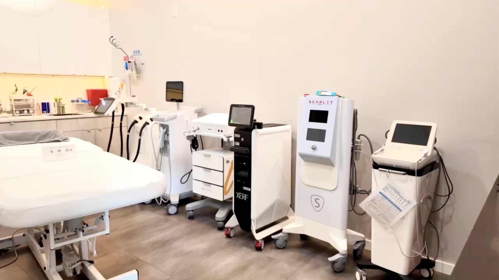 Sun Aesthetic Clinic treatment room with the full energy-based device lineup